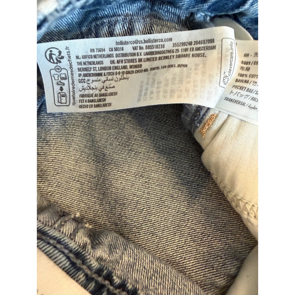 Hollister Low-Rise Super Baggy Jeans Light Wash Wide Leg Denim W23 000R Regular - Picture 5 of 9